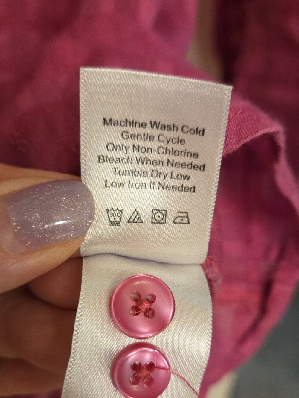 Coldwater Creek Raspberry Pink Button-Down Shirt - Picture 6 of 6